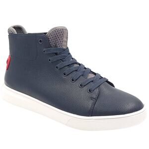 Kingside Men High Top Sneakers William Size US 7.5M Navy Blue Faux Leather